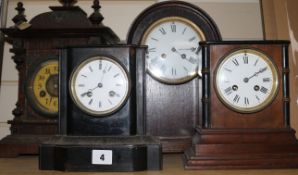 Four mantel clocks