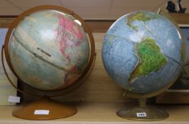 2 modern globes