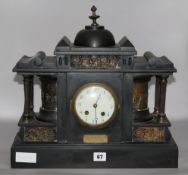 A black slate ornate classical clock