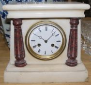 A white marble mantel clock