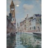 Vattore Zanetti Zilla watercolour of Venice signed 24 x 18cm