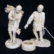 2 x Japanese sectional ivory figures