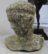 A reconstituted stone classical garden bust