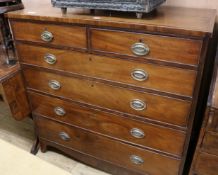 A mahogany chest of drawers, 114cm wide