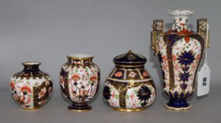 Four Royal Crown Derby vases