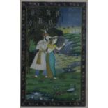 Persian School - Miniatures "Lovers in a garden" and "The Devoted Heroine" (2) gouache on paper,