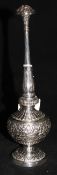 A 19th century Persian silver rosewater sprinkler, 9.5in.