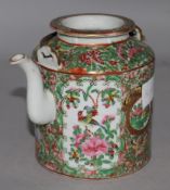 A Chinese famille rose teapot and cover