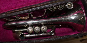 Cased French horn/cornet
