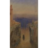 Late Victorian watercolour, North African scene, 16.5 x 10cm