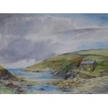 Frank McNichol, two watercolours, Cornish scenes 31 x 43cm.