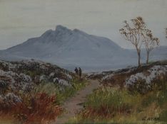 G. Webb, three gouaches, moorland scenes, largest 11 x 17cm