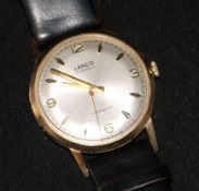 A Lanco 9ct gold gents wrist watch.