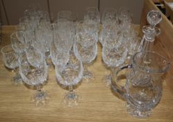 A suite of 36 pieces of drinking glasses, decanter & jug