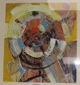 Allen David, oil on paper, Abstract 1965 30 x 24cm