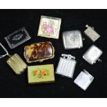 Two silver vesta cases and sundry lighters, etc.