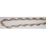 A 9ct gold fancy link necklace, 16.5in, 10.4 grams.