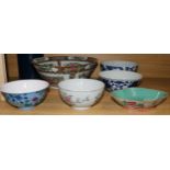 A collection of six various Chinese bowls