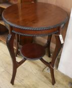 A mahogany two tier occasional table, W.59cm