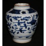 A Chinese late Ming blue and white vase