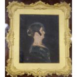 A Victorian wax profile portrait of a lady by D.Morrison