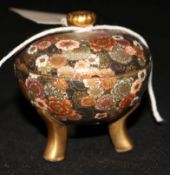 A Satsuma vase and cover, signed, height 7.5cm