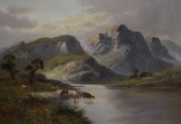 Sidney Yates Johnson, oil on canvas, Loch Katrine, monogrammed with label verso, 24 x 34cm