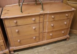 A pine bedroom chest, W.122cm