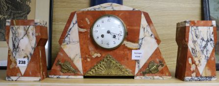 An Art Deco mantel clock