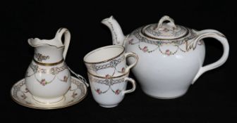 A late 19th century floral tea service
