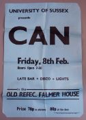 CAN - original gig poster for Sussex University c.1971