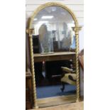 A Victorian gilt and composite pier glass, H.167cm