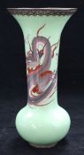 A Japanese cloisonne vase decorated with a dragon