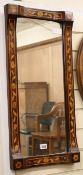 A Dutch inlaid mirror, W.74cm