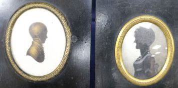Two early 19th century silhouette portrait miniatures one by Miers