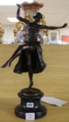 An Art Deco style bronze dancer