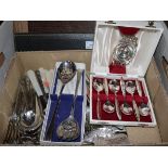 A canteen of Viners Ltd mixed plated flatware and a quantity of other cased and loose plated