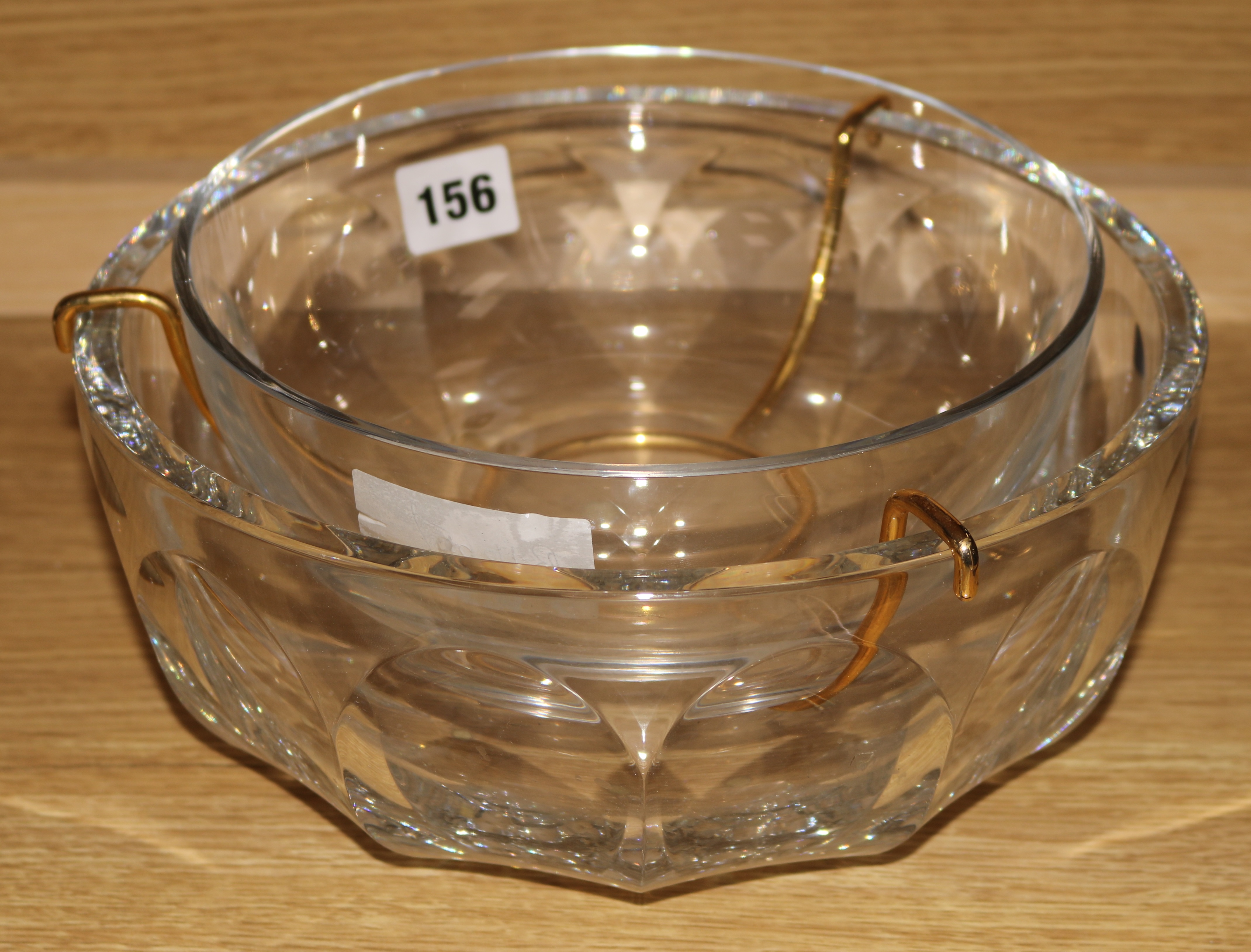 A Baccarat glass caviar bowl, with liner, diameter 26cm