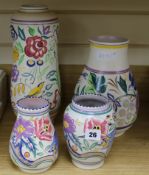 Two large Poole vases and two smaller vases