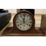 A 1920's mahogany eight day mantel clock