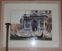 Roland Birch, two watercolours, Venice and Winter Pool, largest 35 x 48cm