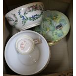 A Royal Copenhagen flowers of Copenhagen bowl, a Haviland bowl and sundry ceramics including