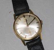 A gentleman's gold plated Omega manual wind wrist watch.