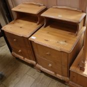 A pair of pine bedside chests, W.50cm