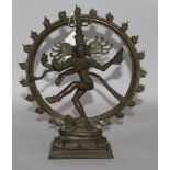 An Indian bronze figure of Shiva,10in.