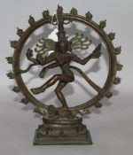 An Indian bronze figure of Shiva,10in.