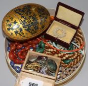 A quantity of necklaces and other costume jewellery.