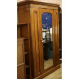 A Victorian two door mirrored wardrobe, W.205cm