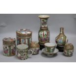 A group of assorted Cantonese ceramics, (9)