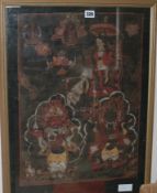 A 19th century Tibetan thangka, 54 x 40cm